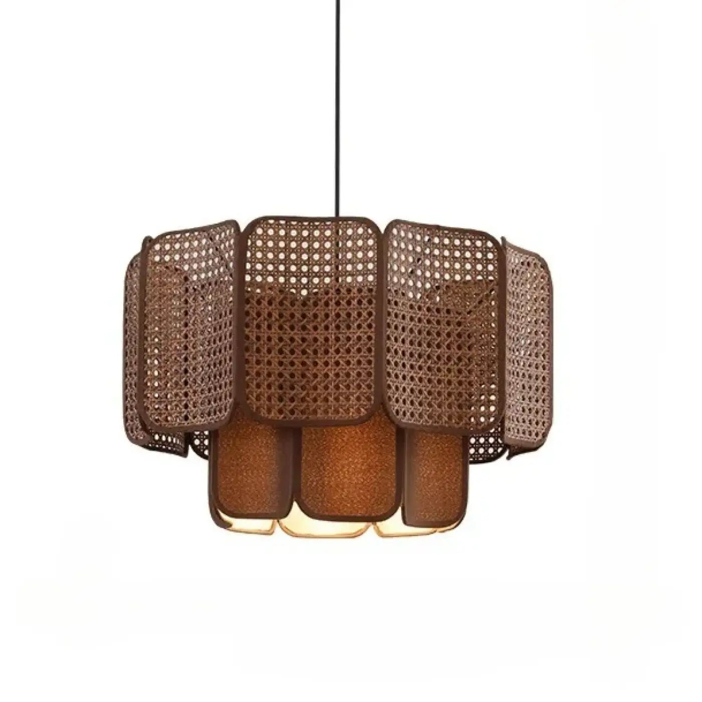 Suspension Rotin Tressé Bohème Chic