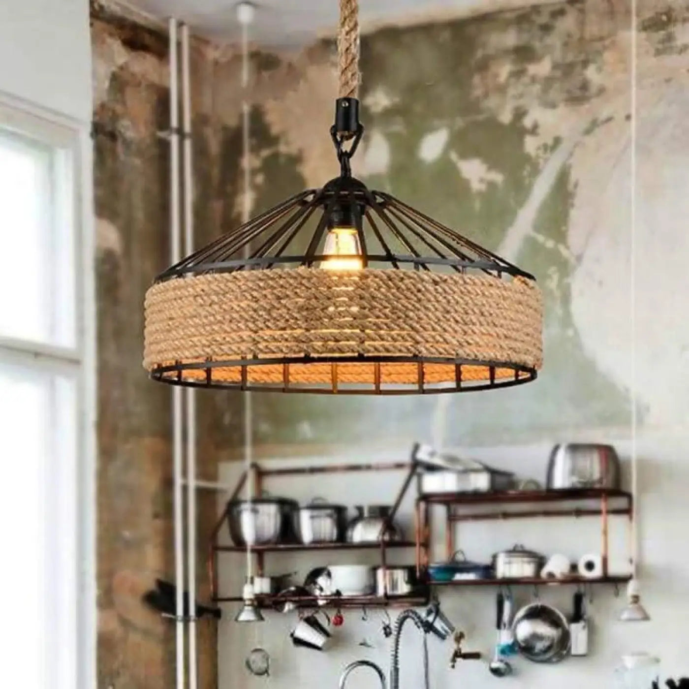Suspension Luminaire Vintage Industriel Noir