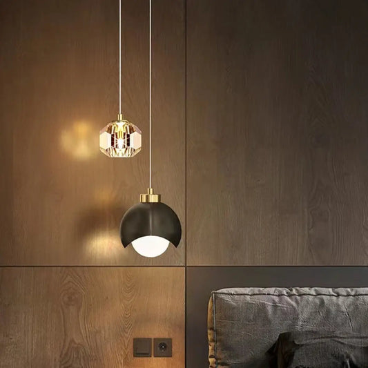 Suspension Luminaire Duo Noir Doré - Design Moderne
